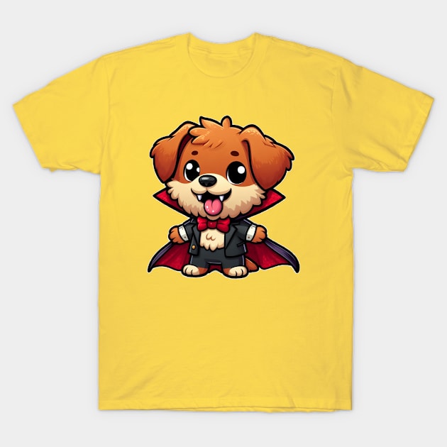 Cute Vampire Halloween Dog T-Shirt by The Artful Barker